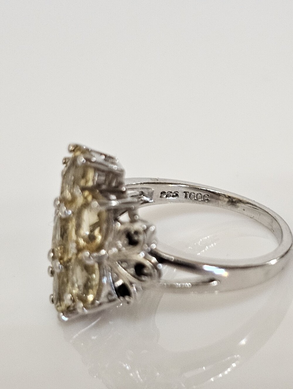 Genuine Yellow Citrine & Black Onyx Ring Sterling Silver Size 8! - Picture 9 of 9